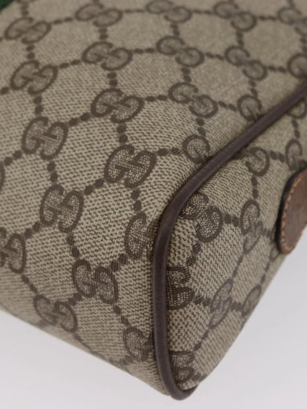 GUCCI GG Supreme Web Sherry Line Bag PVC Beige Gold 001 3654 5 Auth 172680 - Picture 5 of 16
